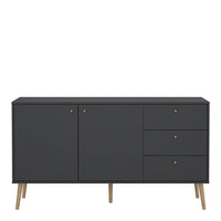 Thumbnail for Cumbria Sideboard 2 Doors + 3 Drawers Dark Grey