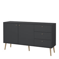 Thumbnail for Cumbria Sideboard 2 Doors + 3 Drawers Dark Grey