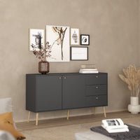 Thumbnail for Cumbria Sideboard 2 Doors + 3 Drawers Dark Grey