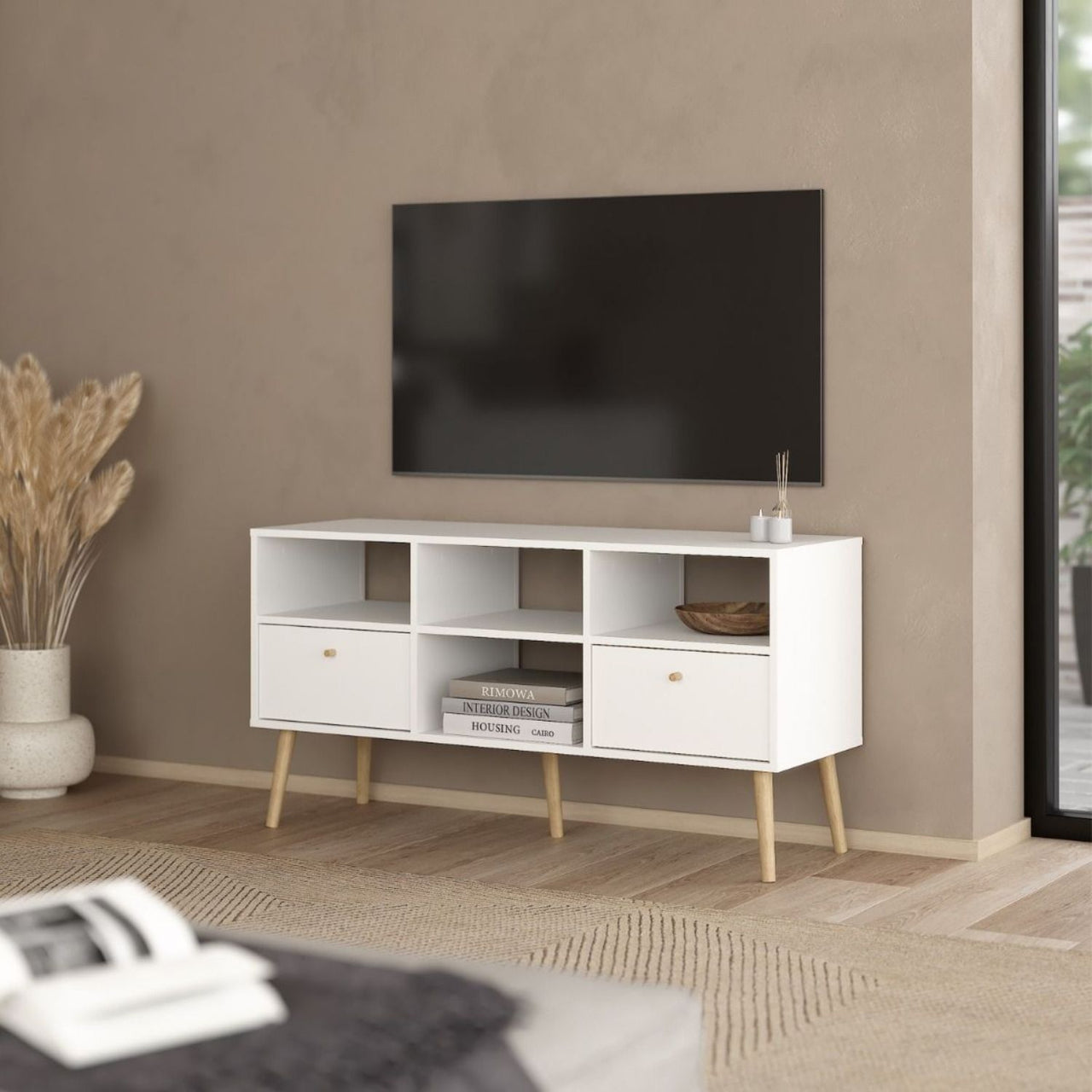 Cumbria TVUnit 2 Drawers White