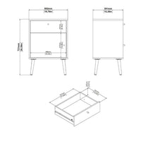 Thumbnail for Cumbria Nightstand 1 Door + 1 Drawer White