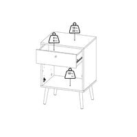 Thumbnail for Cumbria Nightstand 1 Door + 1 Drawer White