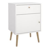 Thumbnail for Cumbria Nightstand 1 Door + 1 Drawer White