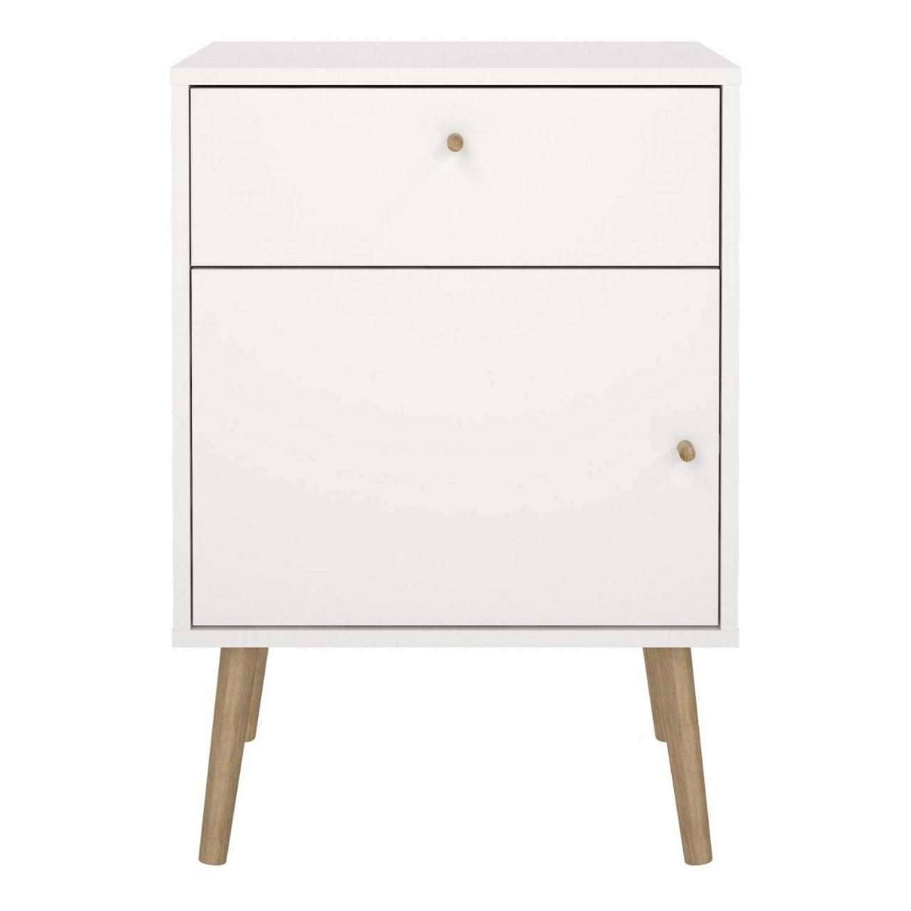 Cumbria Nightstand 1 Door + 1 Drawer White