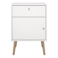 Thumbnail for Cumbria Nightstand 1 Door + 1 Drawer White