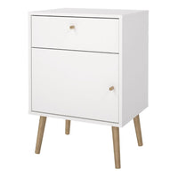 Thumbnail for Cumbria Nightstand 1 Door + 1 Drawer White