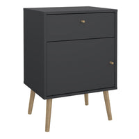 Thumbnail for Cumbria Nightstand 1 Door + 1 Drawer Dark Grey