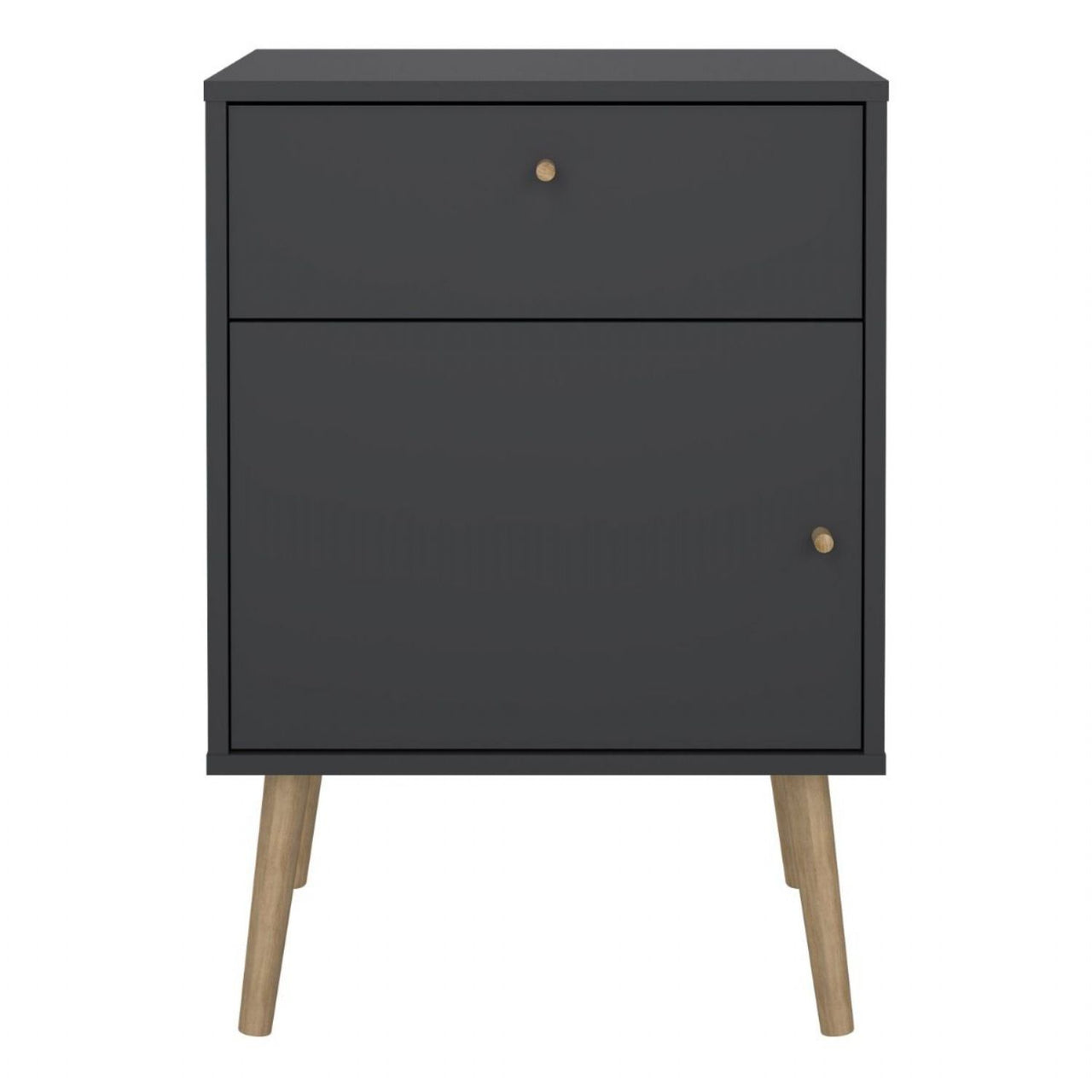 Cumbria Nightstand 1 Door + 1 Drawer Dark Grey