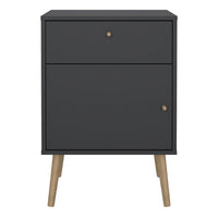 Thumbnail for Cumbria Nightstand 1 Door + 1 Drawer Dark Grey