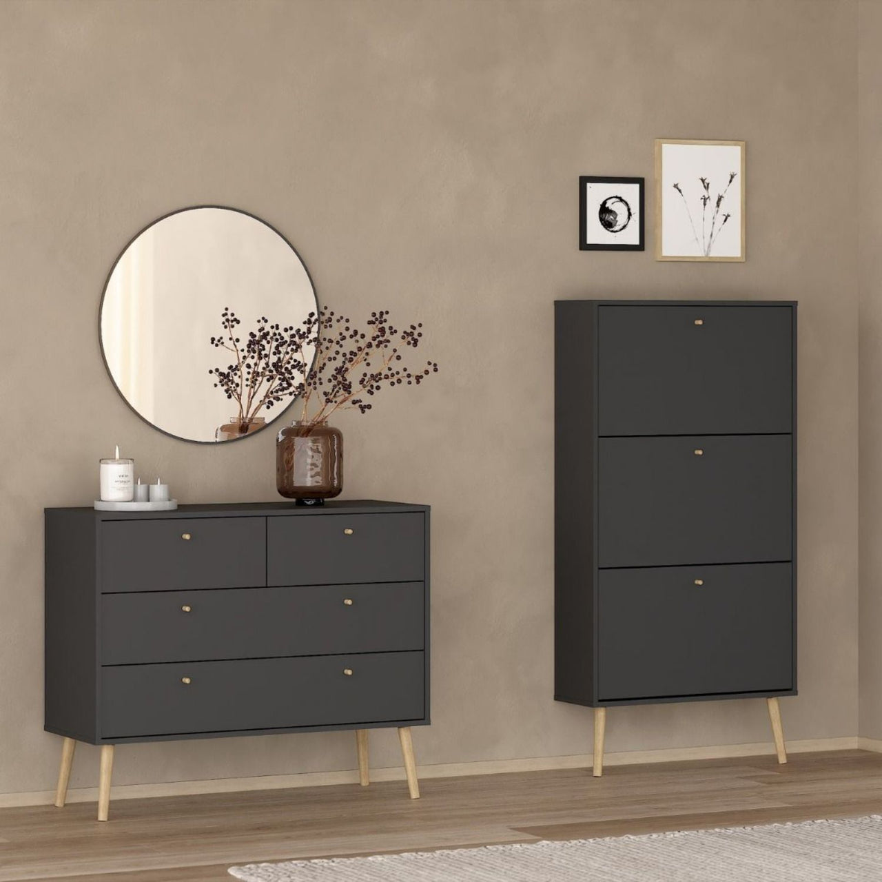 Cumbria Chest 2 + 2 Drawers Dark Grey