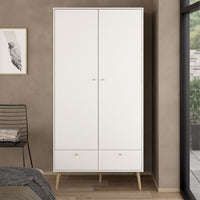 Thumbnail for Cumbria Wardrobe with 2 Doors + 2 Drawers White