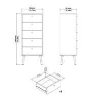 Thumbnail for Cumbria Chest 5 Drawers White