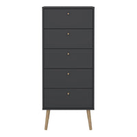 Thumbnail for Cumbria Chest 5 Drawers Dark Grey