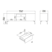 Thumbnail for Kendall TVUnit with 2 Doors + 1 Drawer Oak and Black