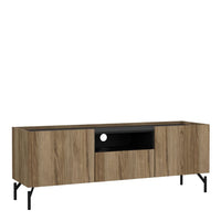 Thumbnail for Kendall TVUnit with 2 Doors + 1 Drawer Oak and Black