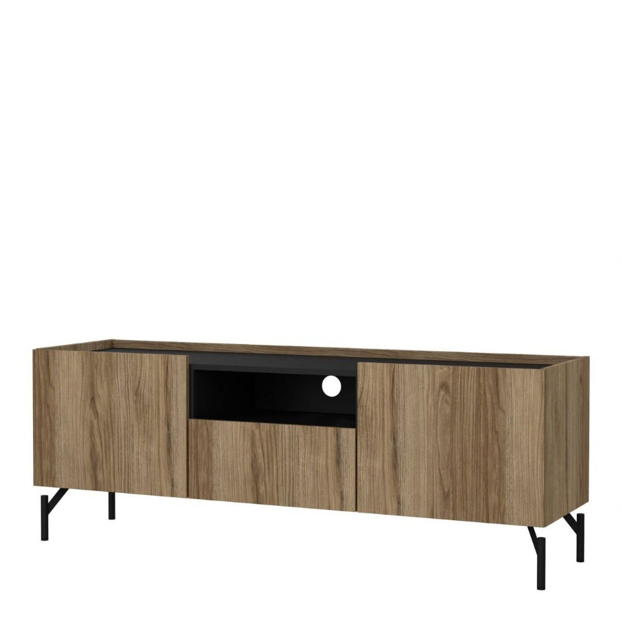 Kendall TVUnit with 2 Doors + 1 Drawer Oak and Black