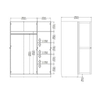 Thumbnail for Brande Wardrobe with 3 Frame Doors in White