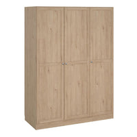 Thumbnail for Brande Wardrobe with 3 Frame Doors in Jackson Hickory Oak