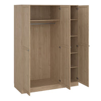 Thumbnail for Brande Wardrobe with 3 Frame Doors in Jackson Hickory Oak