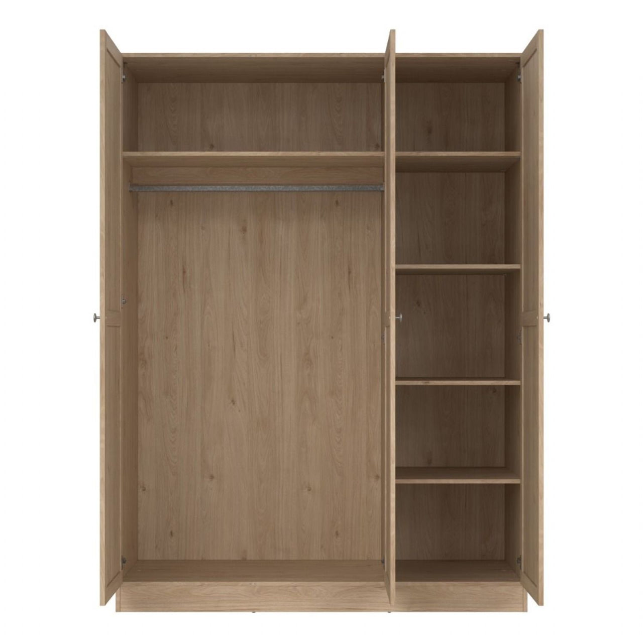 Brande Wardrobe with 3 Frame Doors in Jackson Hickory Oak