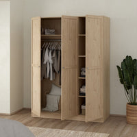 Thumbnail for Brande Wardrobe with 3 Frame Doors in Jackson Hickory Oak