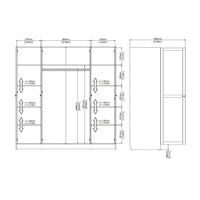 Thumbnail for Brande Wardrobe with 4 Frame Doors in White