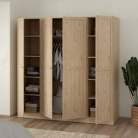 Thumbnail for Brande Wardrobe with 4 Frame Doors in Jackson Hickory Oak