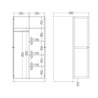 Thumbnail for Brande Wardrobe with 2 Frame Doors in Jackson Hickory