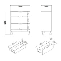 Thumbnail for Ikast Chest 3 Drawers in Jackson Hickory and White