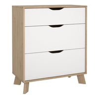 Thumbnail for Ikast Chest 3 Drawers in Jackson Hickory and White