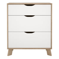 Thumbnail for Ikast Chest 3 Drawers in Jackson Hickory and White