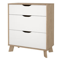 Thumbnail for Ikast Chest 3 Drawers in Jackson Hickory and White