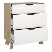 Thumbnail for Ikast Chest 3 Drawers in Jackson Hickory and White