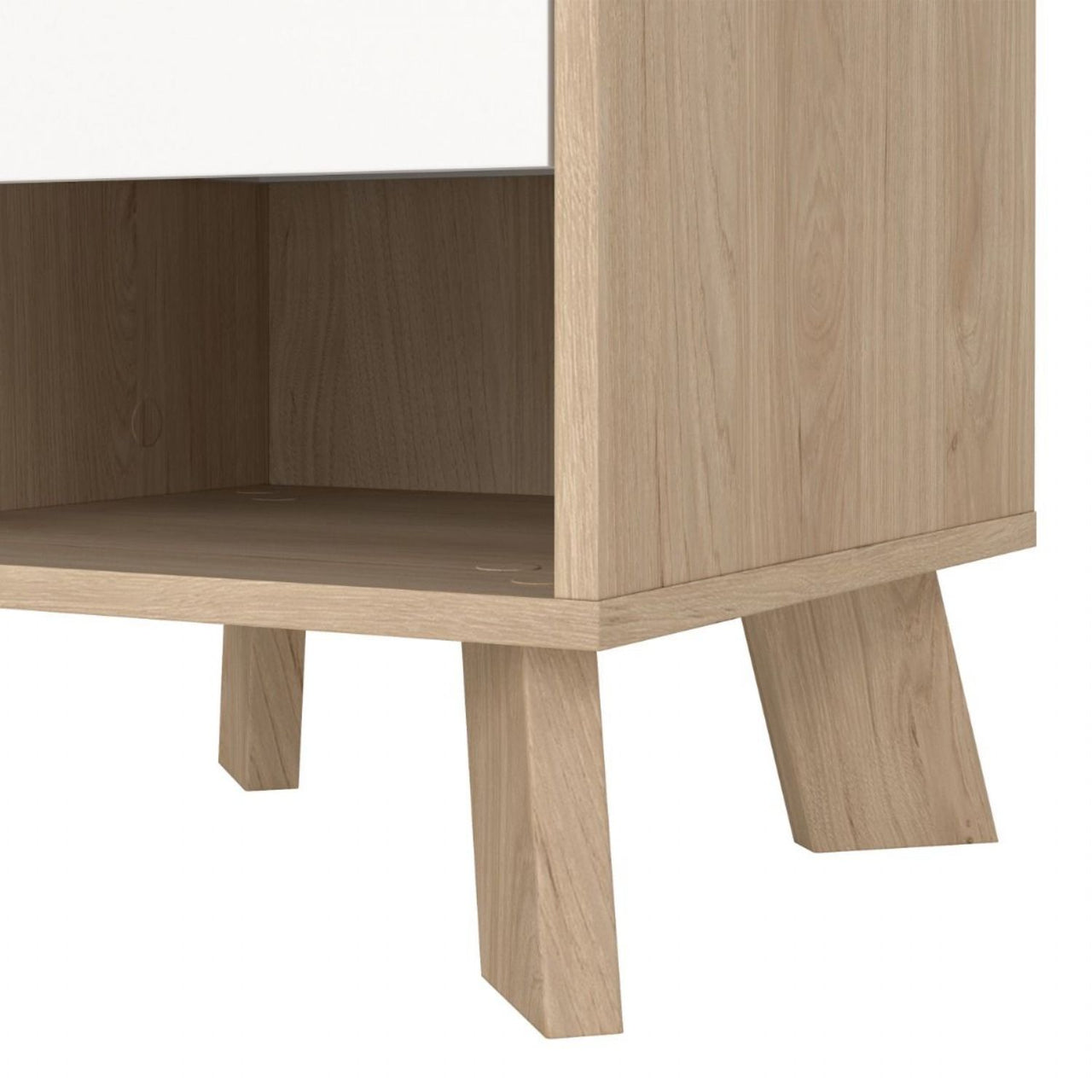 Ikast Nightstand 1 Drawer in Jackson Hickory and White