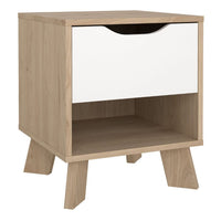 Thumbnail for Ikast Nightstand 1 Drawer in Jackson Hickory and White