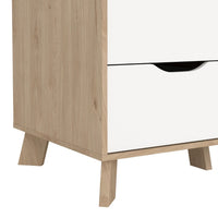 Thumbnail for Ikast Wardrobe 3 Doors and 2 Drawers with Mirror in Jackson Hickory and White