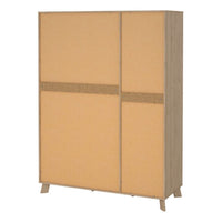 Thumbnail for Ikast Wardrobe 3 Doors and 2 Drawers with Mirror in Jackson Hickory and White