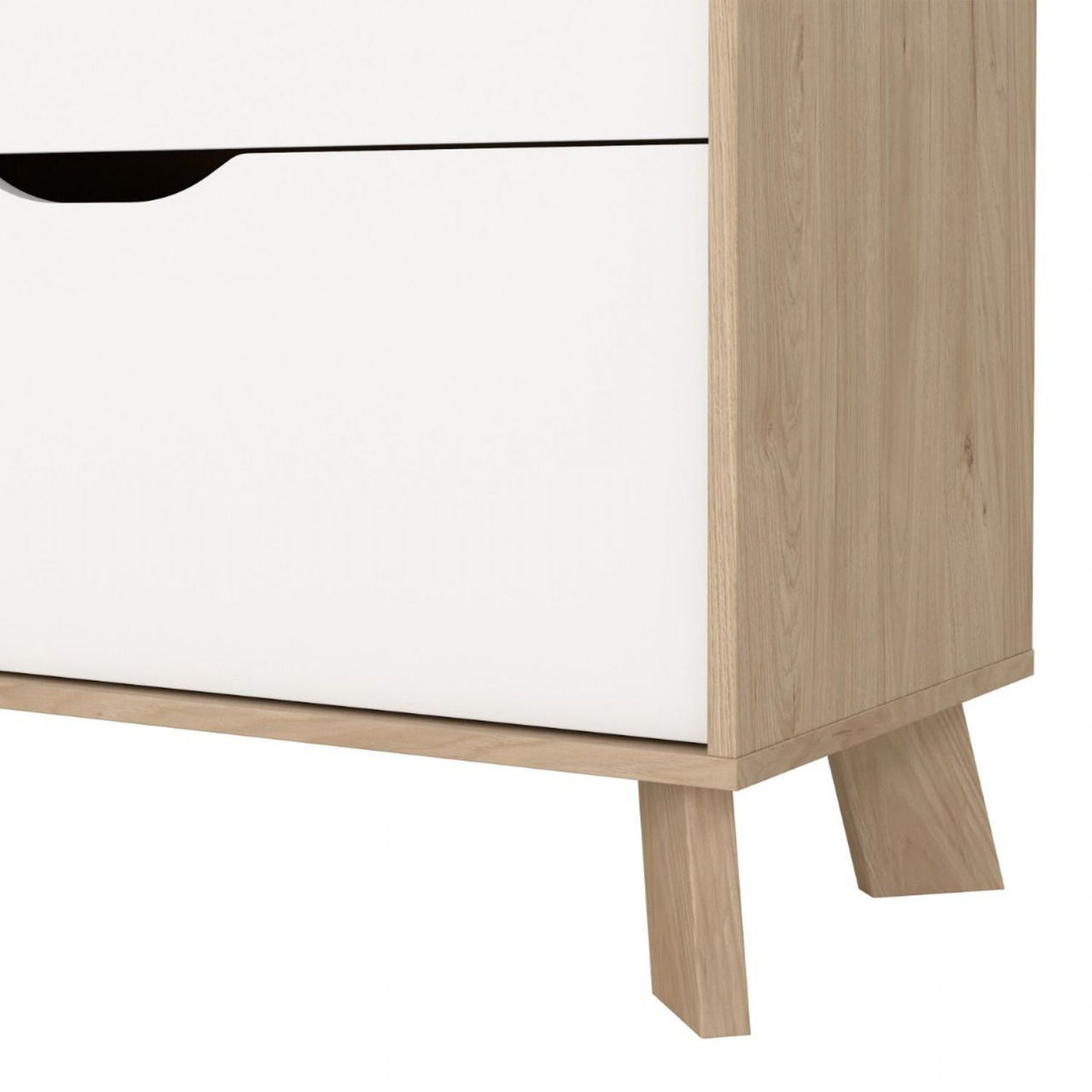 Ikast 6 Drawers Double Dresser in Jackson Hickory and White