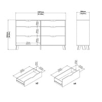 Thumbnail for Ikast 6 Drawers Double Dresser in Jackson Hickory and White