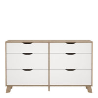 Thumbnail for Ikast 6 Drawers Double Dresser in Jackson Hickory and White