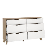 Thumbnail for Ikast 6 Drawers Double Dresser in Jackson Hickory and White