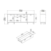 Thumbnail for Ikast Sideboard 4 Doors + 1 Drawer in Jackson Hickory and White