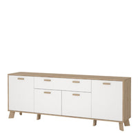 Thumbnail for Ikast Sideboard 4 Doors + 1 Drawer in Jackson Hickory and White