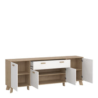 Thumbnail for Ikast Sideboard 4 Doors + 1 Drawer in Jackson Hickory and White