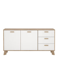 Thumbnail for Ikast Sideboard 2 Doors + 3 Drawers in Jackson Hickory and White