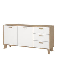 Thumbnail for Ikast Sideboard 2 Doors + 3 Drawers in Jackson Hickory and White