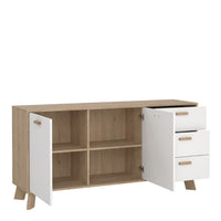 Thumbnail for Ikast Sideboard 2 Doors + 3 Drawers in Jackson Hickory and White