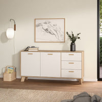 Thumbnail for Ikast Sideboard 2 Doors + 3 Drawers in Jackson Hickory and White