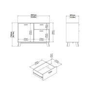 Thumbnail for Ikast Sideboard 2 Doors + 1 Drawer in Jackson Hickory and White