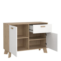 Thumbnail for Ikast Sideboard 2 Doors + 1 Drawer in Jackson Hickory and White